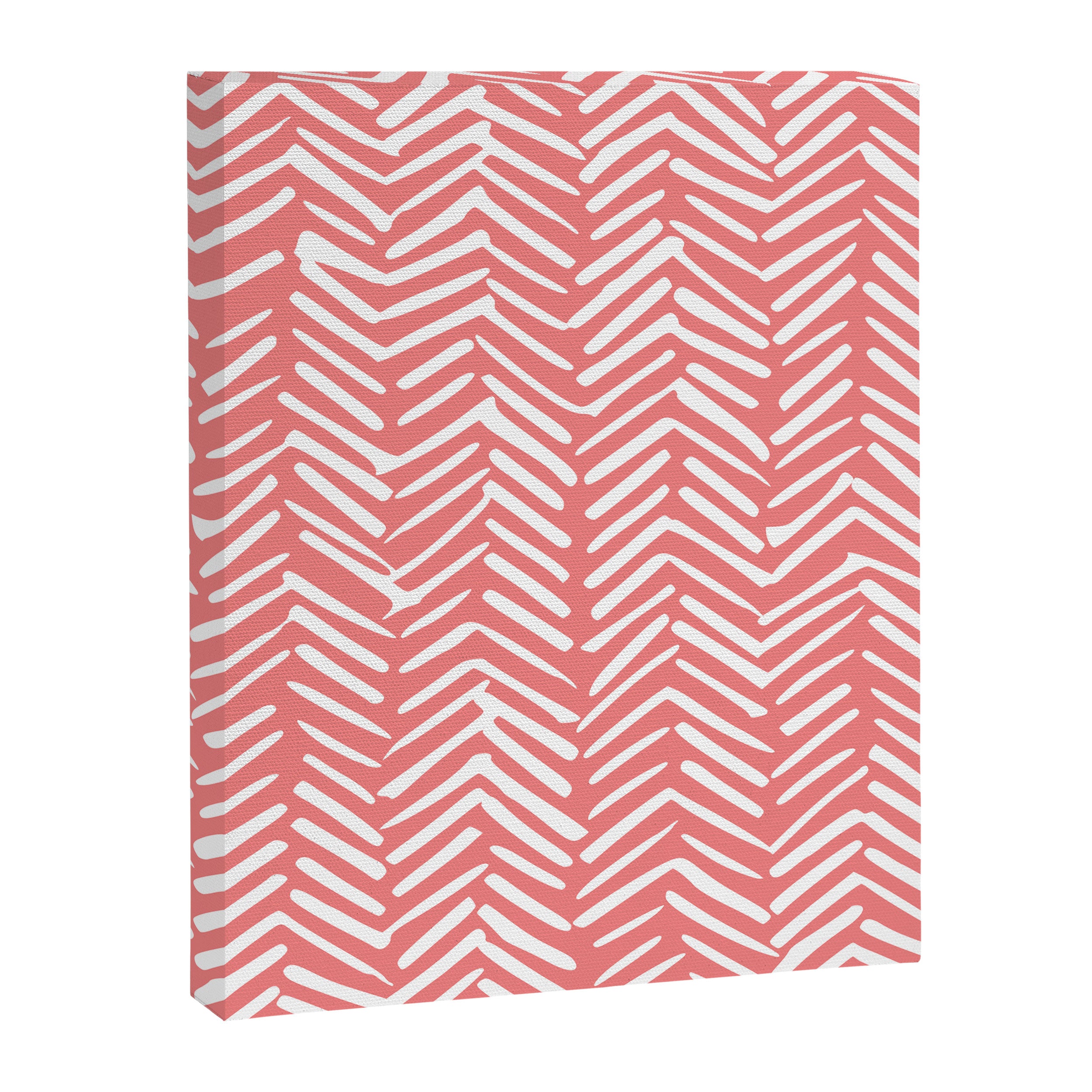 Geometric Art, Herringbone, Coral, Wall Art Boho Canvas Print Gallery Image 8