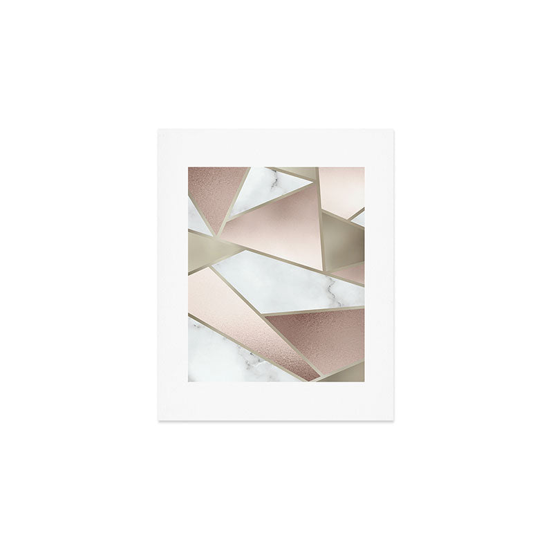 Geometric Art, Rose Gold, Blush Pink, Marble Prints Art Print Gallery Image 1