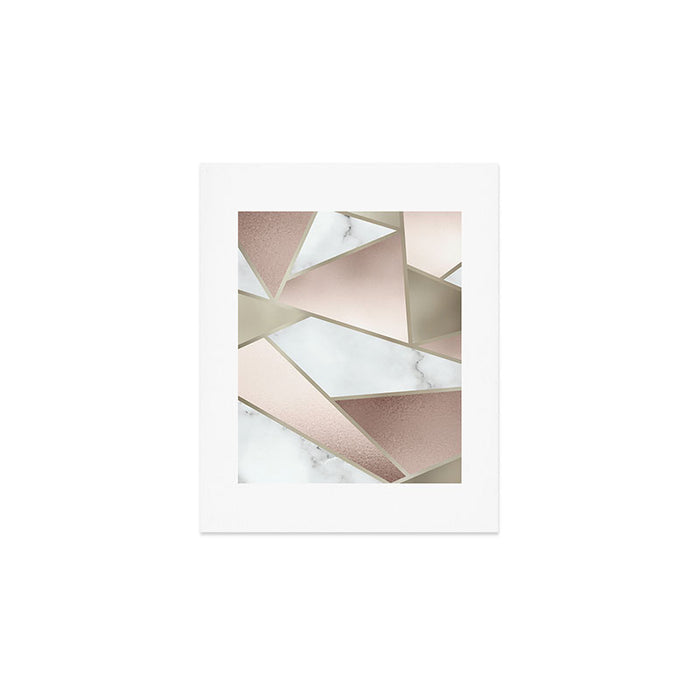 Geometric Art, Rose Gold, Blush Pink, Marble Prints Art Print Gallery Image 1