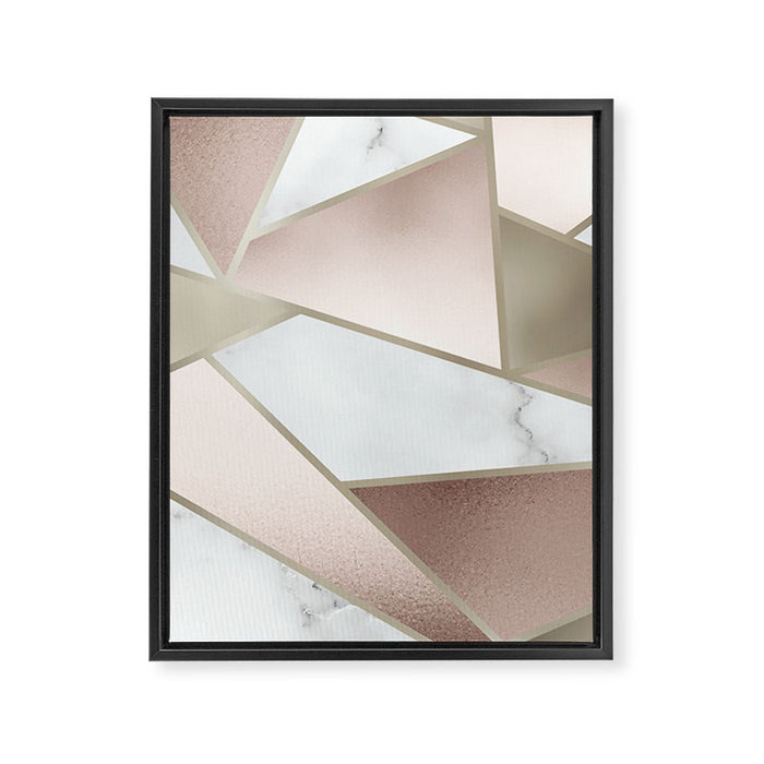 Geometric Art, Rose Gold, Blush Pink, Marble Prints Framed Canvas Print Gallery Image 1