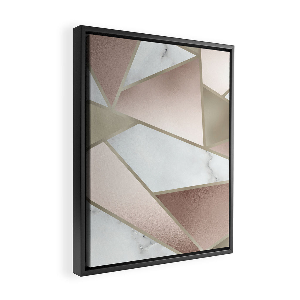Geometric Art, Rose Gold, Blush Pink, Marble Prints Framed Canvas Print Gallery Image 2