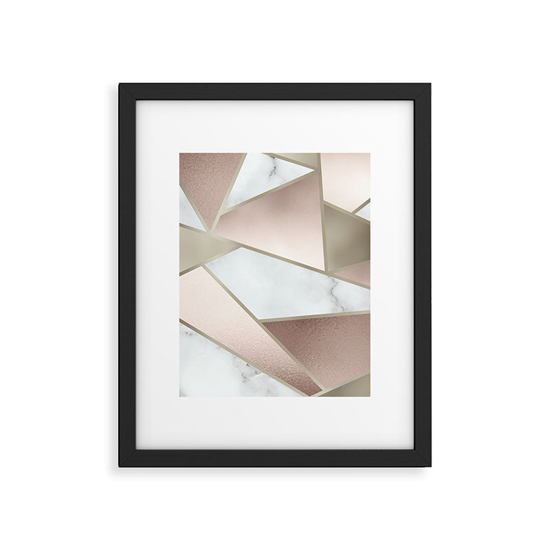 Geometric Art, Rose Gold, Blush Pink, Marble Prints Framed Art Print Gallery Image 4