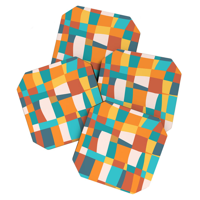 Geometric Checkered Prints Coaster Gallery Image 1