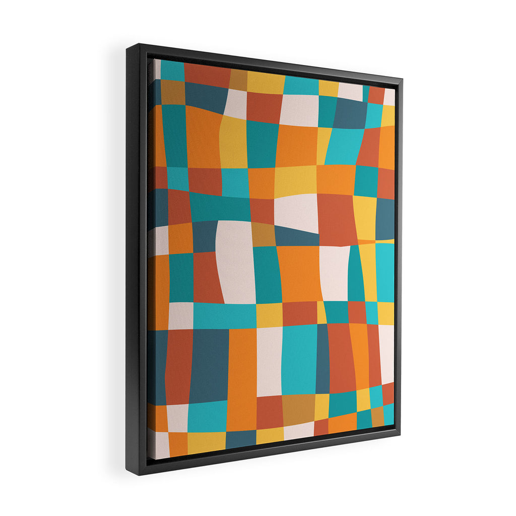 Geometric Checkered Prints Framed Canvas Print Gallery Image 2