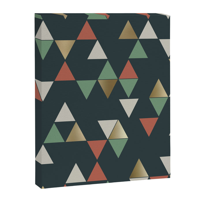 Geometric Prism, Green, Terracotta, Gold Canvas Print Gallery Image 1