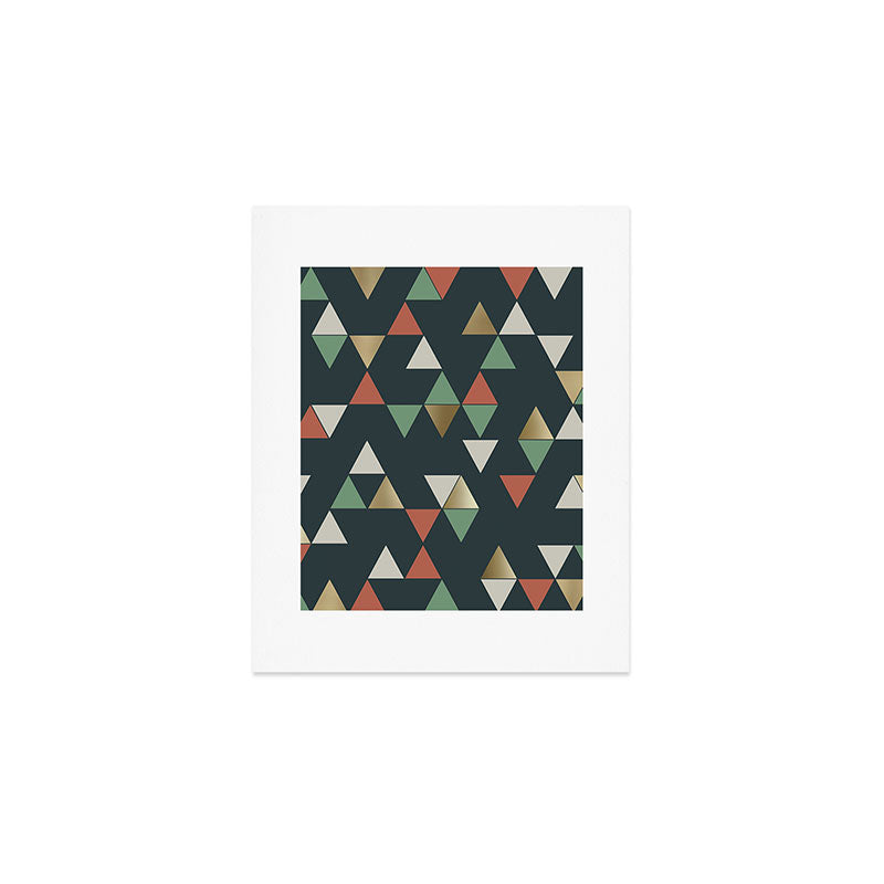 Geometric Prism, Green, Terracotta, Gold Art Print Gallery Image 1