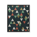 Geometric Prism, Green, Terracotta, Gold Framed Canvas Print Gallery Image 8