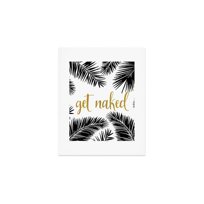 Get Naked, Bathroom Art, Black and White, Palms Print, Meme Art Print Gallery Image 1