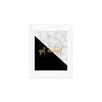 Get Naked, Bathroom Art, Meme, Black and White Marble Art Print Gallery Image 1