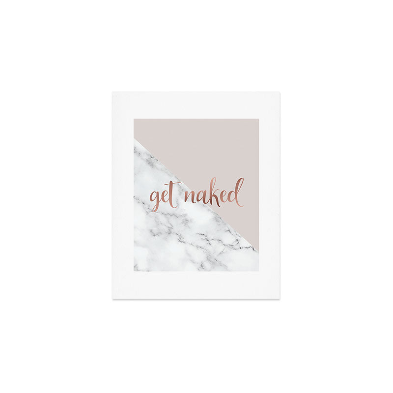 Get Naked, Bathroom Art, Rose Gold, Blush Pink, Marble Art Print Gallery Image 1