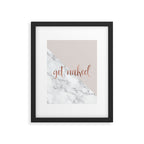 Get Naked, Bathroom Art, Rose Gold, Blush Pink, Marble Framed Art Print Gallery Image 4