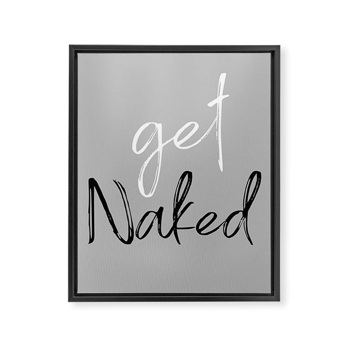 Get Naked Bathroom Decor Prints Framed Canvas Print Gallery Image 1