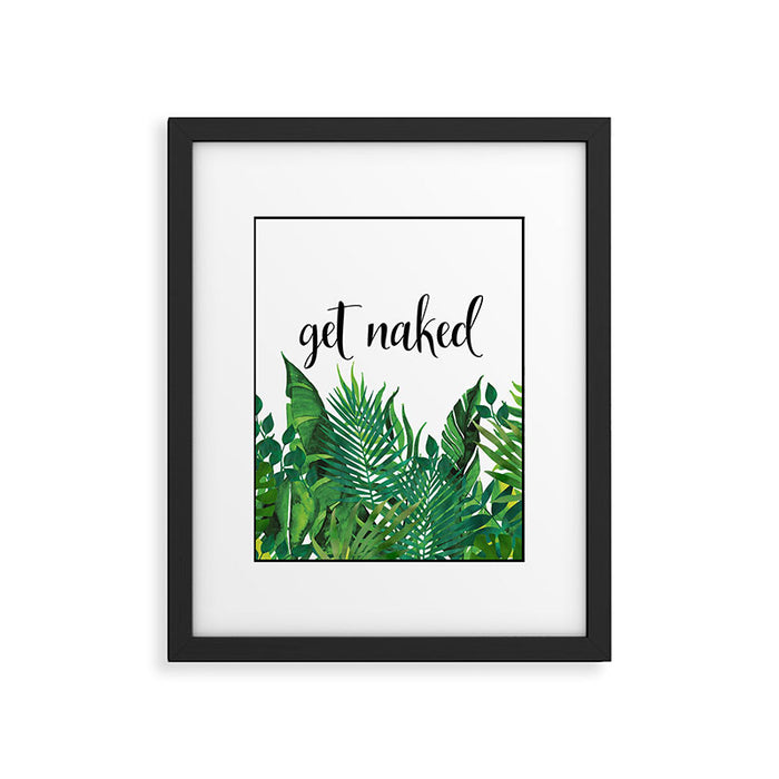 Get Naked, Meme, Tropical, Fun Bathroom Art Framed Art Print Gallery Image 1