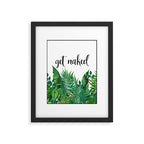 Get Naked, Meme, Tropical, Fun Bathroom Art Framed Art Print Gallery Image 6