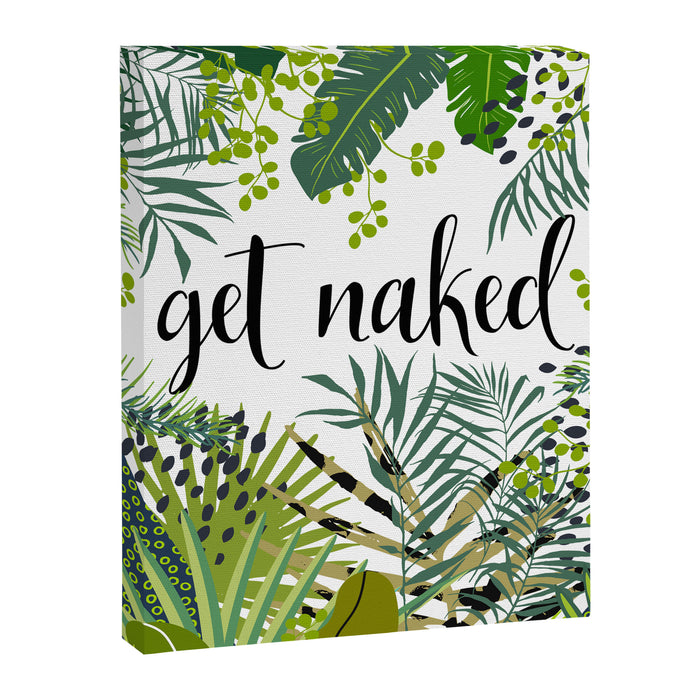 Get Naked Quote, Tropical Palm Leaf Jungle Canvas Print Gallery Image 1