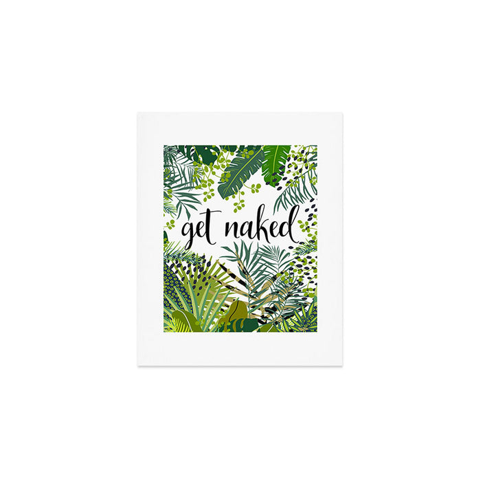 Get Naked Quote, Tropical Palm Leaf Jungle Art Print Gallery Image 1
