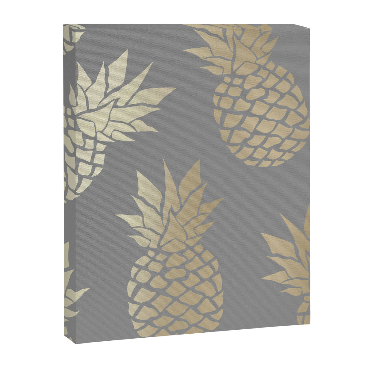 Glam Pineapple Art in Gray and Gold Canvas Print Gallery Image 8