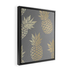 Glam Pineapple Art in Gray and Gold Framed Canvas Print Gallery Image 2
