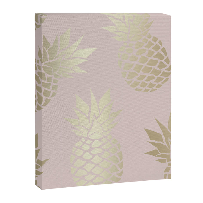 Glam, Pineapple Art, Pink Aesthetic with Gold Canvas Print Gallery Image 1