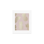 Glam, Pineapple Art, Pink Aesthetic with Gold Art Print Gallery Image 1