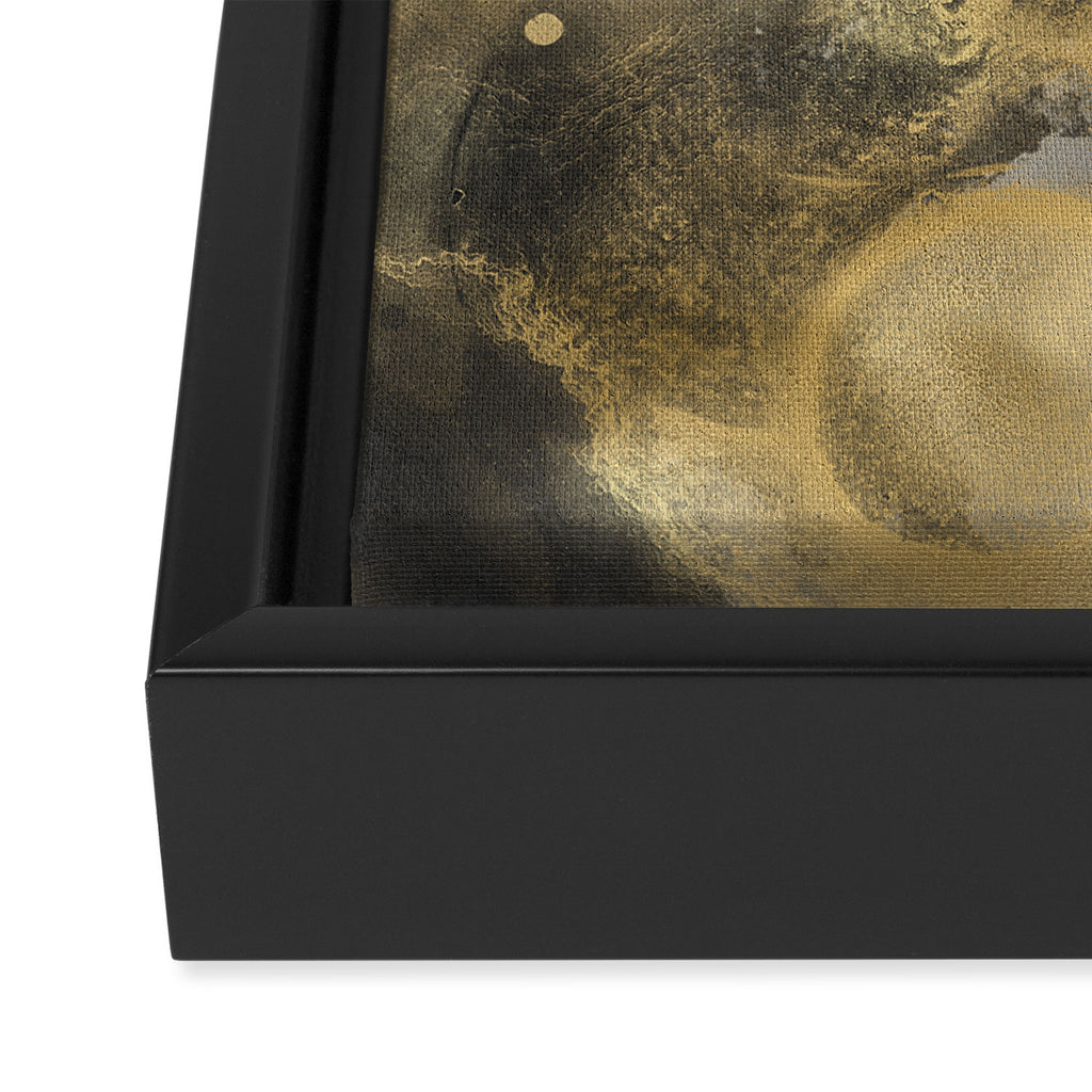 Gold and Black Modern Abstract Art Print Framed Canvas Print Gallery Image 3