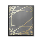 Gold and Gray Circles and Swirls Striped Abstract Pattern Framed Canvas Print Gallery Image 8