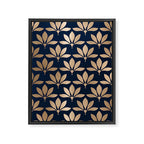 Gold and Navy Art Deco Leaf Design Framed Canvas Print Gallery Image 8