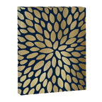 Gold and Navy Floral Bloom Canvas Print Gallery Image 8