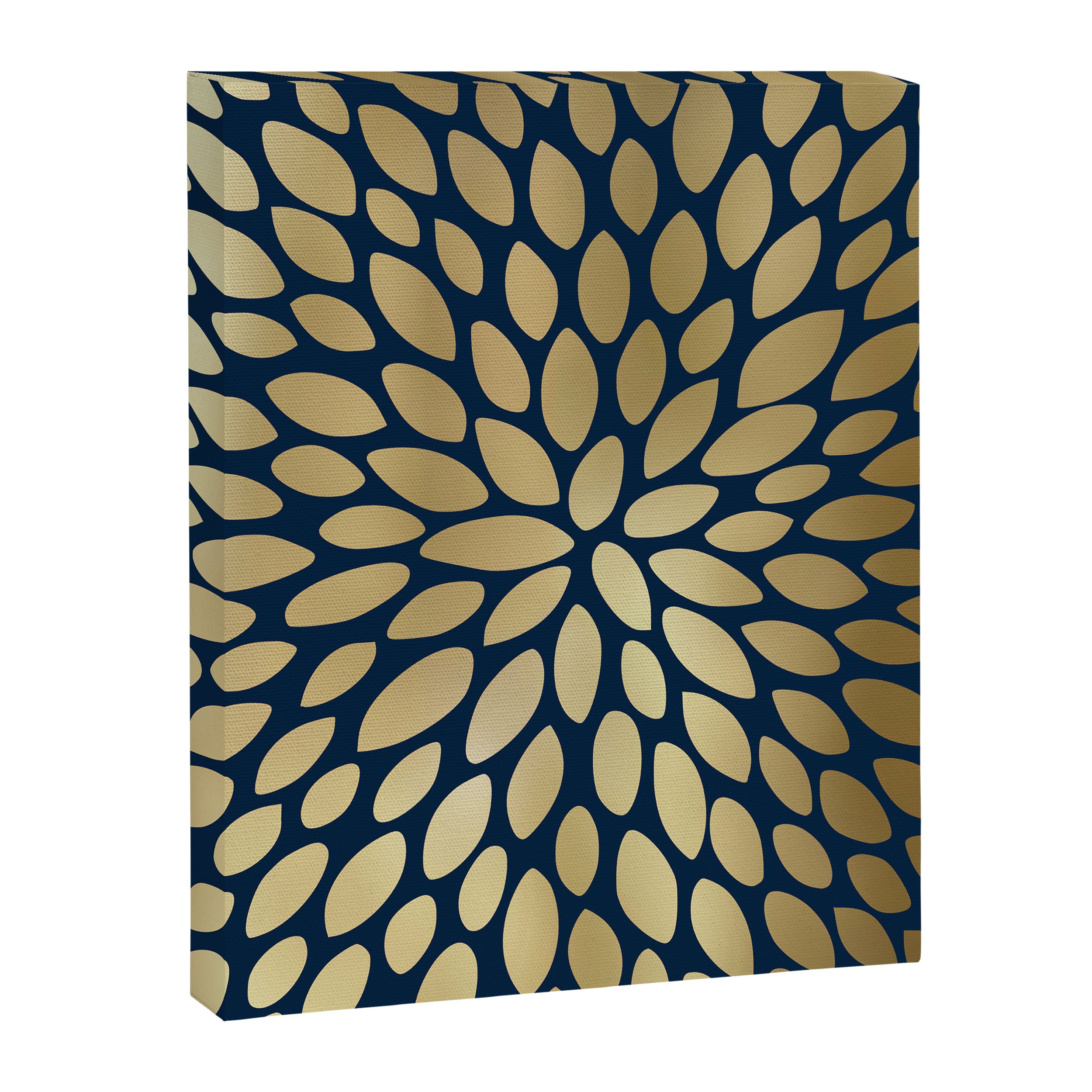 Gold and Navy Floral Bloom Canvas Print Gallery Image 8