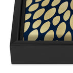 Gold and Navy Floral Bloom Framed Canvas Print Gallery Image 3