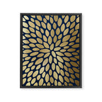 Gold and Navy Floral Bloom Framed Canvas Print Gallery Image 8