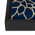 Gold and Navy Flower Framed Canvas Print Gallery Image 3