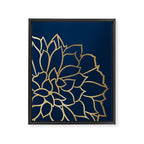 Gold and Navy Flower Framed Canvas Print Gallery Image 8