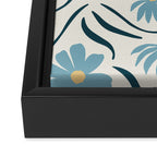 Happy Florals, Light Blue and Yellow Framed Canvas Print Gallery Image 3
