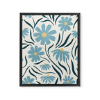 Happy Florals, Light Blue and Yellow Framed Canvas Print Gallery Image 8