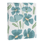 Harleigh Floral Art, Teal and White Canvas Print Gallery Image 8
