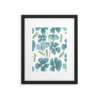 Harleigh Floral Art, Teal and White Framed Art Print Gallery Image 6
