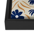 Harper Floral Print, Navy, Mustard and Beige Framed Canvas Print Gallery Image 3