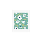 Harper Floral Prints, Teal, Navy, Yellow Art Print Gallery Image 1