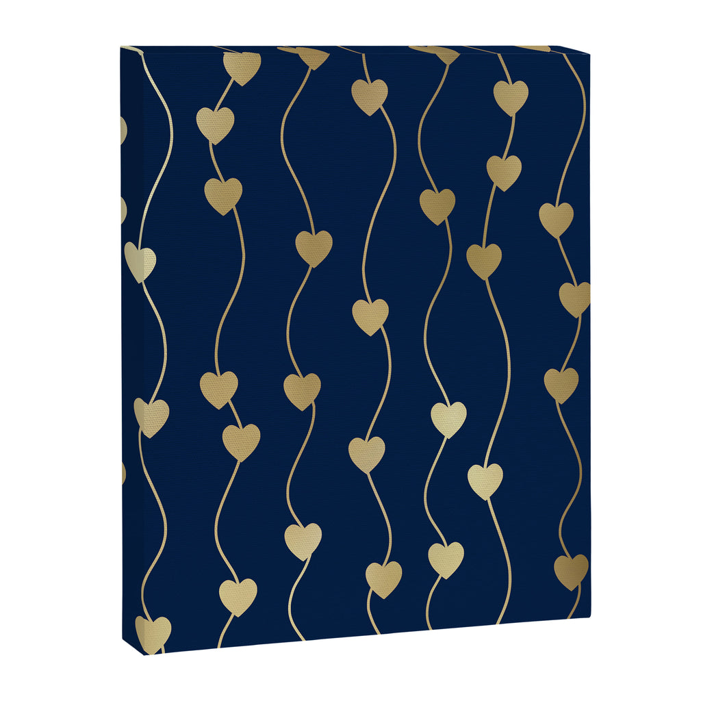 Heart Strings in Navy and Gold Canvas Print Gallery Image 8