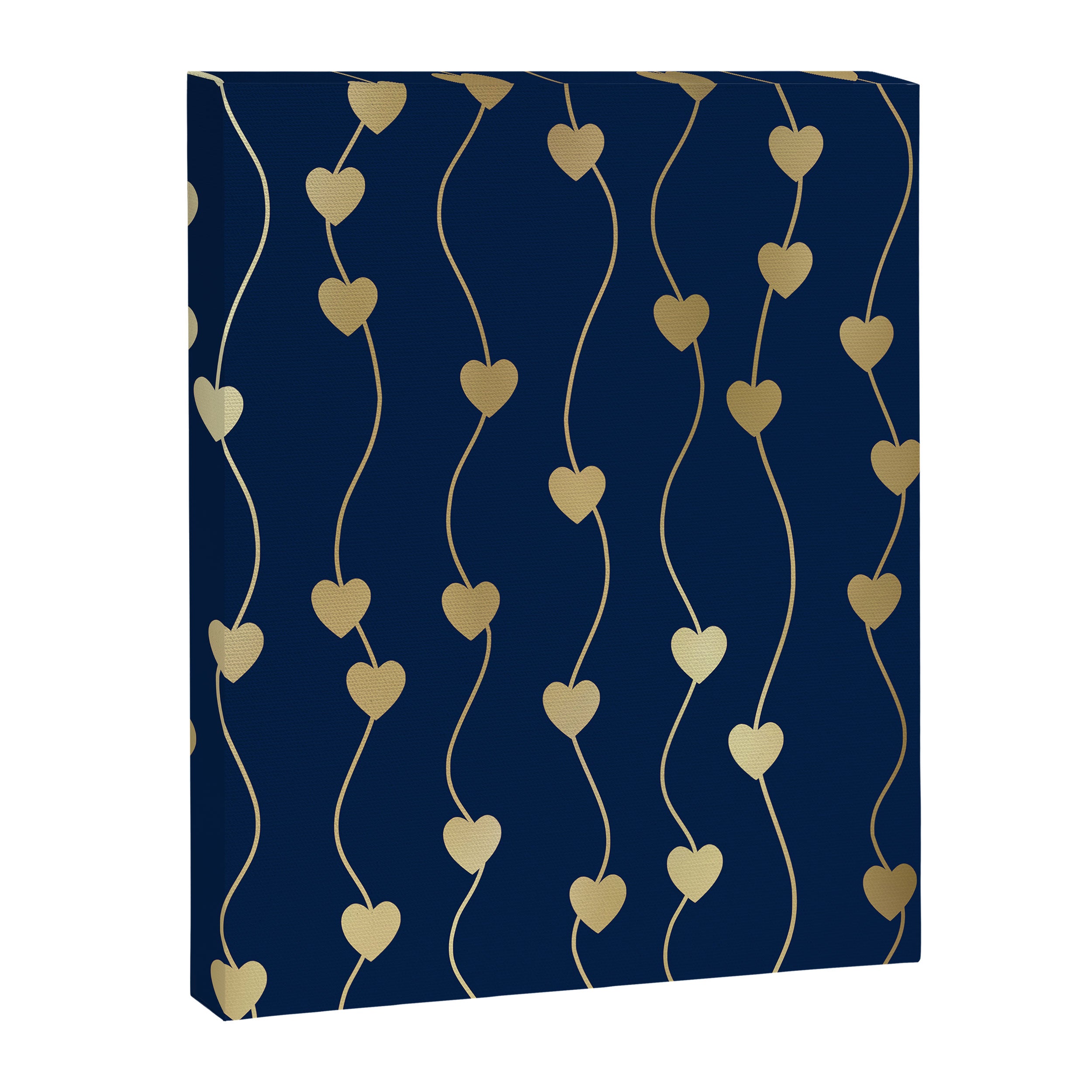 Heart Strings in Navy and Gold Canvas Print Gallery Image 8