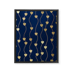 Heart Strings in Navy and Gold Framed Canvas Print Gallery Image 8