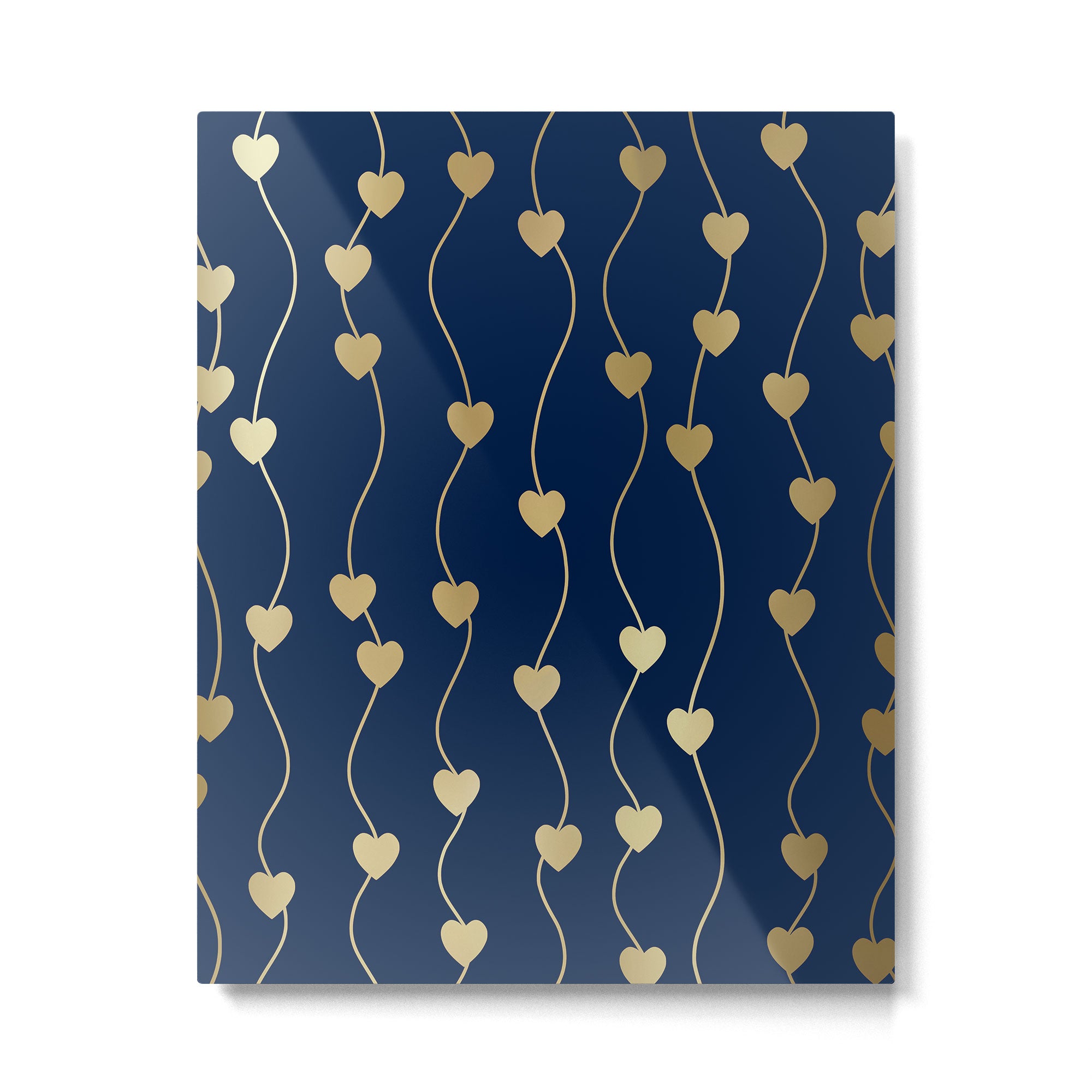 Heart Strings in Navy and Gold Metal Print Gallery Image 6