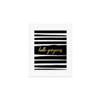 Hello Gorgeous, Gold, Black and White Print Art Print Gallery Image 1