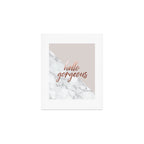 Hello Gorgeous, Rose Gold, Pink, Marble Art Print Gallery Image 1
