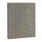 Herringbone, Boho, Mudcloth Pattern, Grey and Gold Canvas Print Gallery Image 8