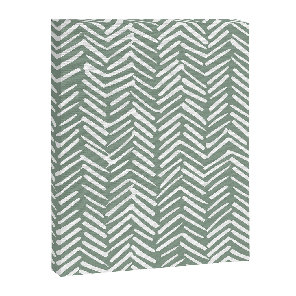 Herringbone, Green, Boho Art Canvas Print Gallery Image 8