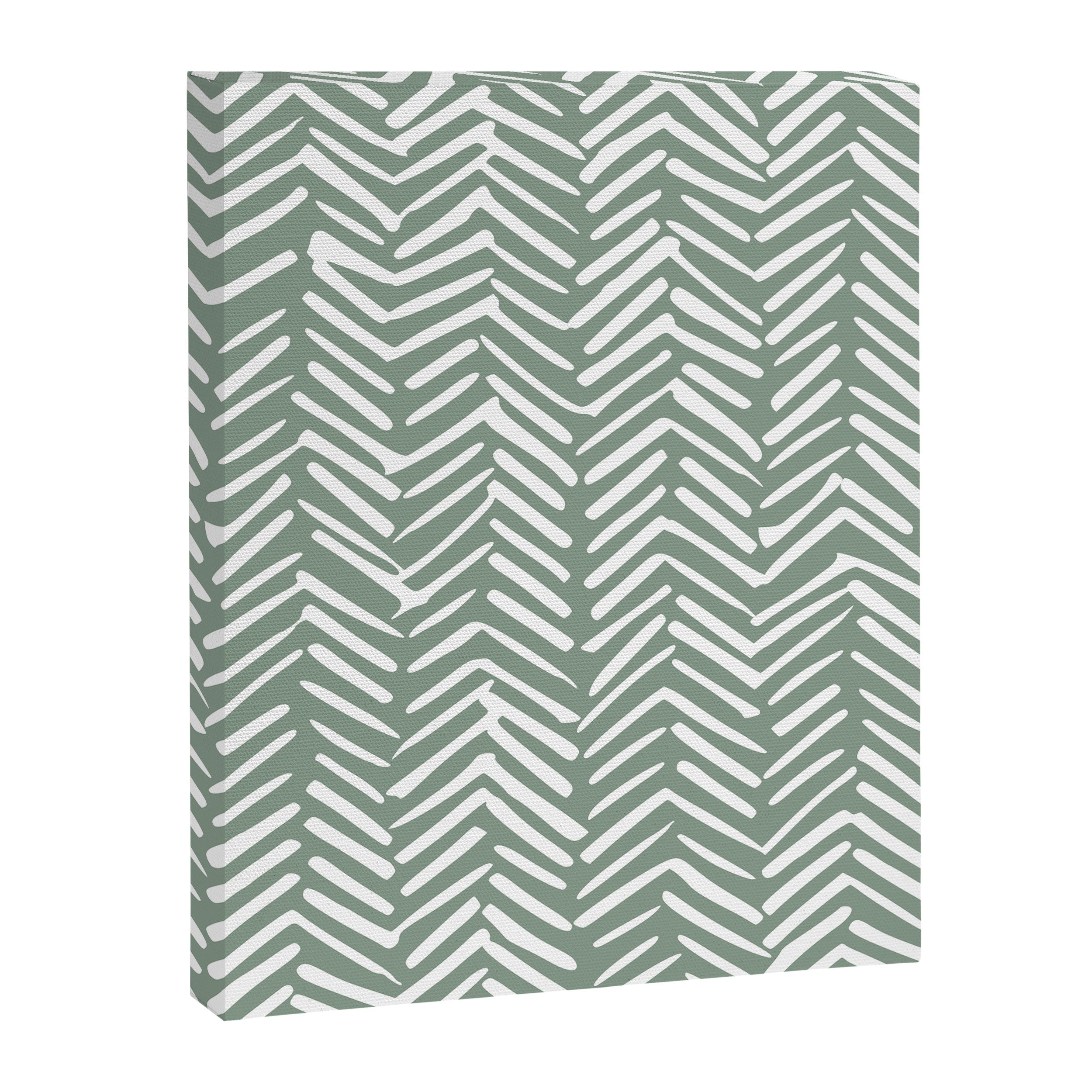 Herringbone, Green, Boho Art Canvas Print Gallery Image 8