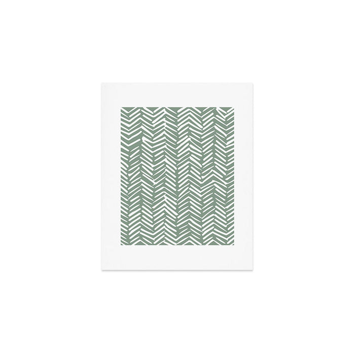 Herringbone, Green, Boho Art Art Print Gallery Image 1