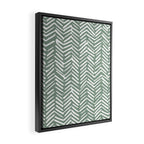 Herringbone, Green, Boho Art Framed Canvas Print Gallery Image 2